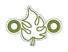 Load image into Gallery viewer, Monstera Shoe Charm machine embroidery design single and multi files (3 versions included) DIGITAL DOWNLOAD