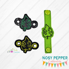 Load image into Gallery viewer, Monstera Shoe Charm machine embroidery design single and multi files (3 versions included) DIGITAL DOWNLOAD