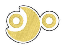 Load image into Gallery viewer, Moon Shoe Charm machine embroidery design single and multi files (3 versions included) DIGITAL DOWNLOAD