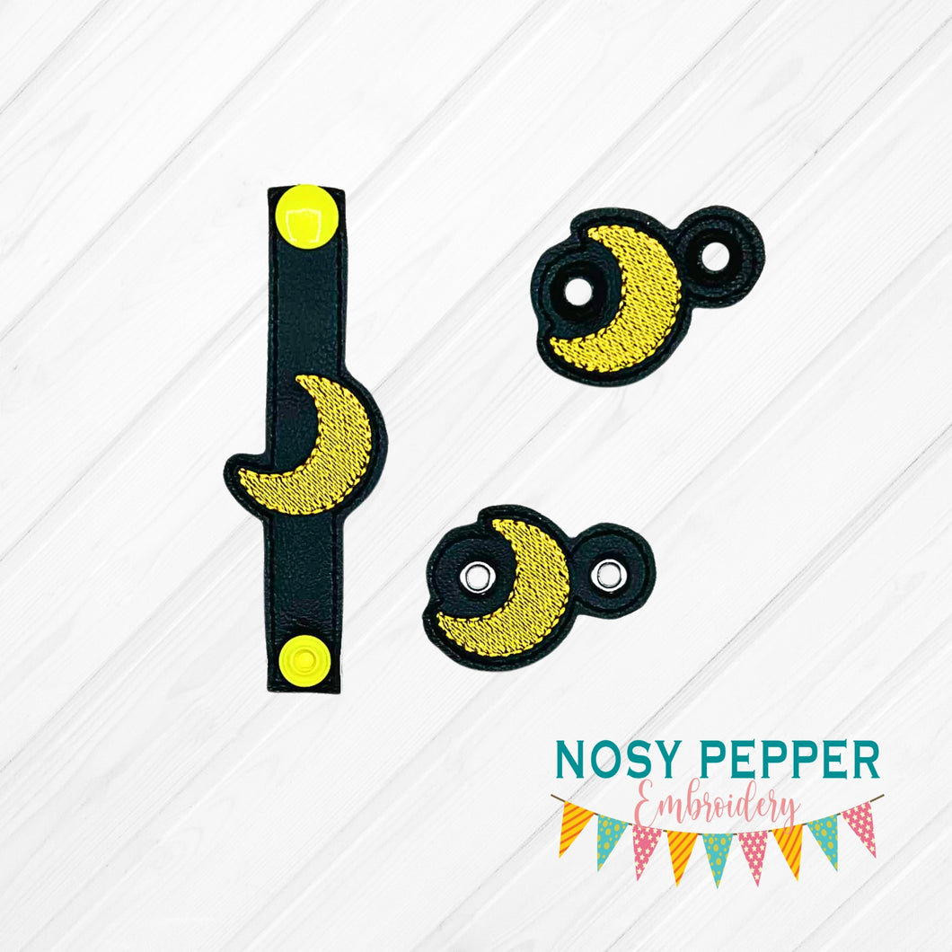 Moon Shoe Charm machine embroidery design single and multi files (3 versions included) DIGITAL DOWNLOAD