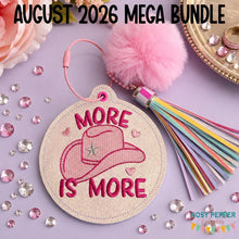 Load image into Gallery viewer, More Is More bag tag machine embroidery design DIGITAL DOWNLOAD