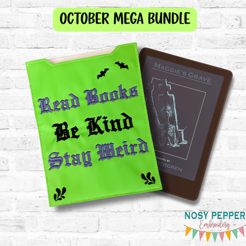 Read More Books reader sleeve (3 sizes included) machine embroidery design DIGITAL DOWNLOAD