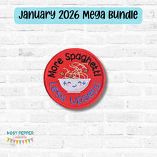 Load image into Gallery viewer, More Spaghetti patch (2 sizes included) —JAN 2 MB—machine embroidery design DIGITAL DOWNLOAD