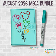Load image into Gallery viewer, Mouse Balloon top load notebook cover machine embroidery design DIGITAL DOWNLOAD