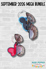 Load image into Gallery viewer, Mouse appliqué ITH Eyeglass Holder (2 styles included) machine embroidery design DIGITAL DOWNLOAD