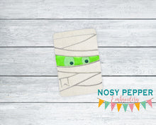 Load image into Gallery viewer, Mummy applique mug rug machine embroidery design (4 sizes and 2 versions included) DIGITAL DOWNLOAD