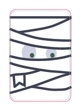 Load image into Gallery viewer, Mummy applique mug rug machine embroidery design (4 sizes and 2 versions included) DIGITAL DOWNLOAD
