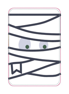 Mummy applique mug rug machine embroidery design (4 sizes and 2 versions included) DIGITAL DOWNLOAD