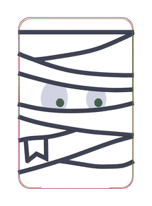 Mummy applique mug rug machine embroidery design (4 sizes and 2 versions included) DIGITAL DOWNLOAD