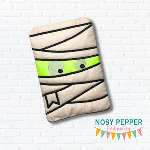 Mummy applique mug rug machine embroidery design (4 sizes and 2 versions included) DIGITAL DOWNLOAD