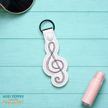 Load image into Gallery viewer, Treble Snap tab (Single and Multi files included) machine embroidery design DIGITAL DOWNLOAD