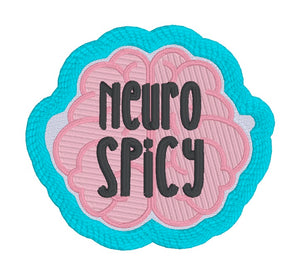 Neuro-Spicy patch machine embroidery design (2 sizes included) DIGITAL DOWNLOAD
