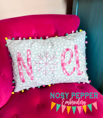 Noel raw edge applique machine embroidery design (5 sizes included) DIGITAL DOWNLOAD