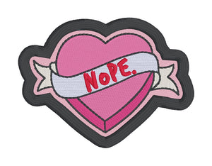 Nope patch machine embroidery design (2 sizes included) DIGITAL DOWNLOAD