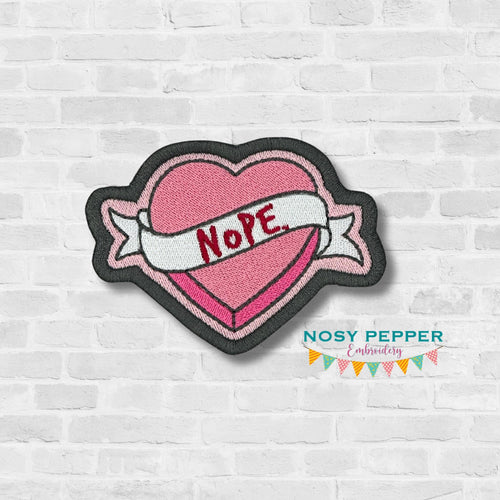 Nope patch machine embroidery design (2 sizes included) DIGITAL DOWNLOAD