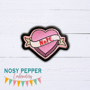 Nope patch machine embroidery design (2 sizes included) DIGITAL DOWNLOAD