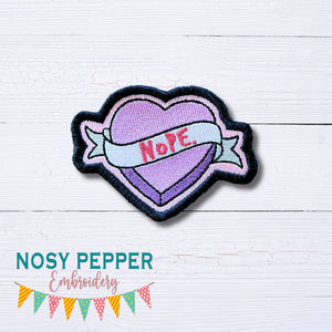 Nope patch machine embroidery design (2 sizes included) DIGITAL DOWNLOAD