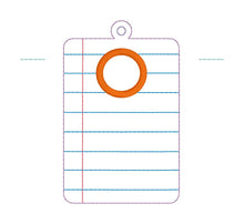 Load image into Gallery viewer, Pencil Notebook teacher card case machine embroidery design (2 designs in 2 versions included) DIGITAL DOWNLOAD