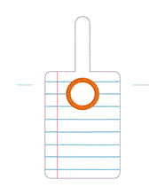 Load image into Gallery viewer, Pencil Notebook teacher card case machine embroidery design (2 designs in 2 versions included) DIGITAL DOWNLOAD
