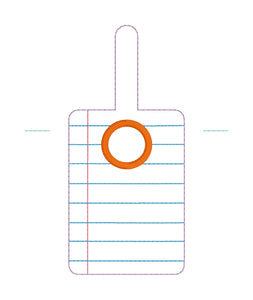 Pencil Notebook teacher card case machine embroidery design (2 designs in 2 versions included) DIGITAL DOWNLOAD