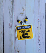 Load image into Gallery viewer, Not Friendly bag tag machine embroidery design DIGITAL DOWNLOAD