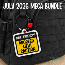 Load image into Gallery viewer, Not Friendly bag tag machine embroidery design DIGITAL DOWNLOAD