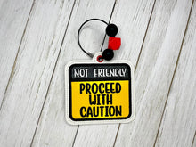 Load image into Gallery viewer, Not Friendly bag tag machine embroidery design DIGITAL DOWNLOAD