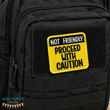 Load image into Gallery viewer, Not Friendly patch (2 sizes included) machine embroidery design DIGITAL DOWNLOAD
