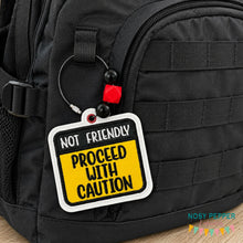 Load image into Gallery viewer, Not Friendly bag tag machine embroidery design DIGITAL DOWNLOAD