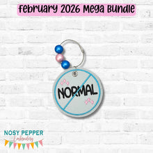 Load image into Gallery viewer, Not Normal bag tag/ornament/bookmark machine embroidery design DIGITAL DOWNLOAD