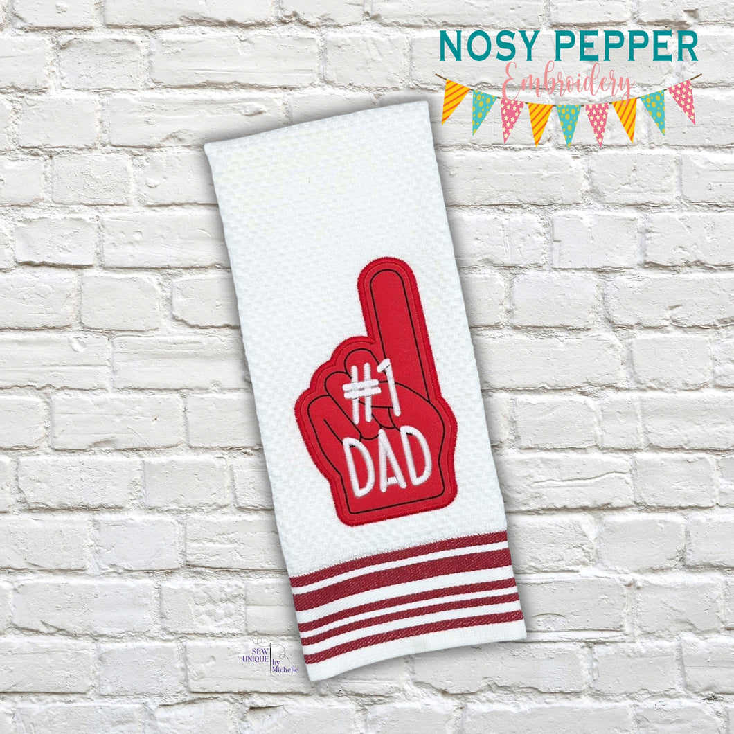 Number One Dad Applique machine embroidery design (5 sizes included) DIGITAL DOWNLOAD