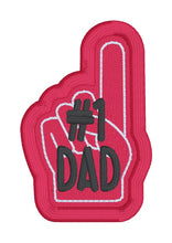 Load image into Gallery viewer, Number One Dad patch machine embroidery design (2 sizes included) DIGITAL DOWNLOAD