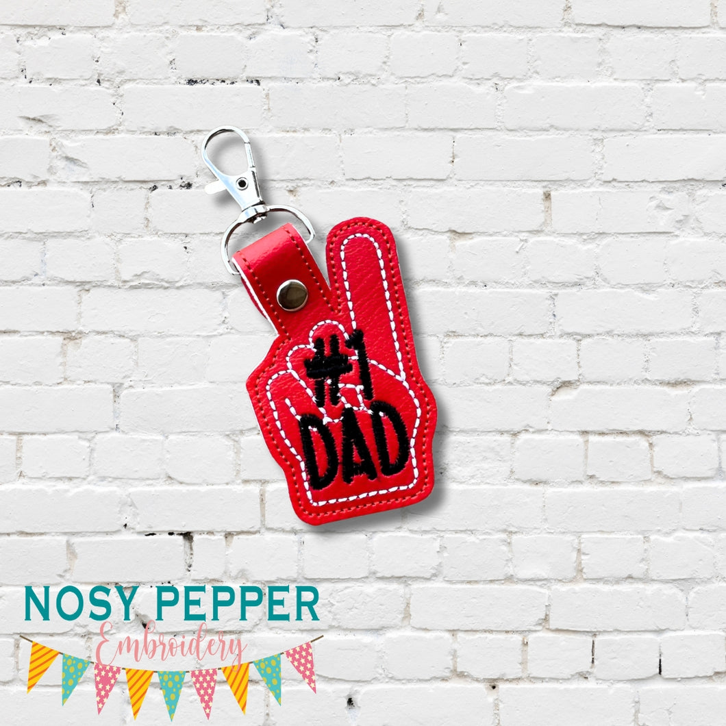 Number One Dad snap tab machine embroidery design (single & multi files included) DIGITAL DOWNLOAD