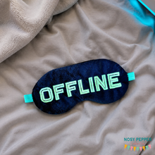 Load image into Gallery viewer, Offline sleep mask machine embroidery design (2 sizes included) DIGITAL DOWNLOAD