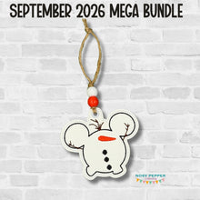 Load image into Gallery viewer, Snowman Mouse ornament/bookmark/bag tag tmachine embroidery design DIGITAL DOWNLOAD