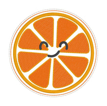 Load image into Gallery viewer, Orange Slice Mug rug envelope style machine embroidery design (6 sizes included) DIGITAL DOWNLOAD