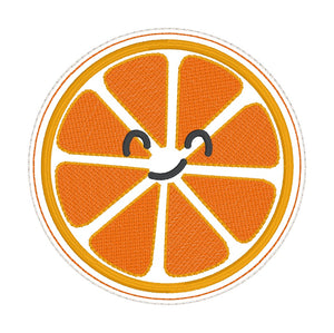Orange Slice Mug rug envelope style machine embroidery design (6 sizes included) DIGITAL DOWNLOAD