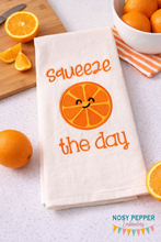 Load image into Gallery viewer, Squeeze The Day Citrus Slice applique April 2024 Mystery Bundle machine embroidery design (5 sizes included) DIGITAL DOWNLOAD