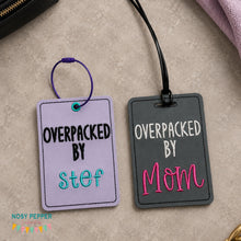 Load image into Gallery viewer, Overpacked luggage tag set machine embroidery design DIGITAL DOWNLOAD