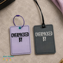 Load image into Gallery viewer, Overpacked luggage tag set machine embroidery design DIGITAL DOWNLOAD