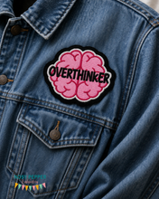 Load image into Gallery viewer, Overthinker Patch Embroidery Design – ITH Patch (2 Sizes)