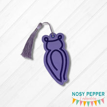 Load image into Gallery viewer, Owl Minimalist bookmark machine embroidery file DIGITAL DOWNLOAD
