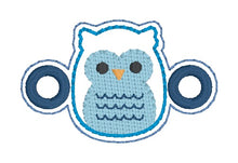 Load image into Gallery viewer, Owl Shoe Charm machine embroidery design single and multi files (3 versions included) DIGITAL DOWNLOAD