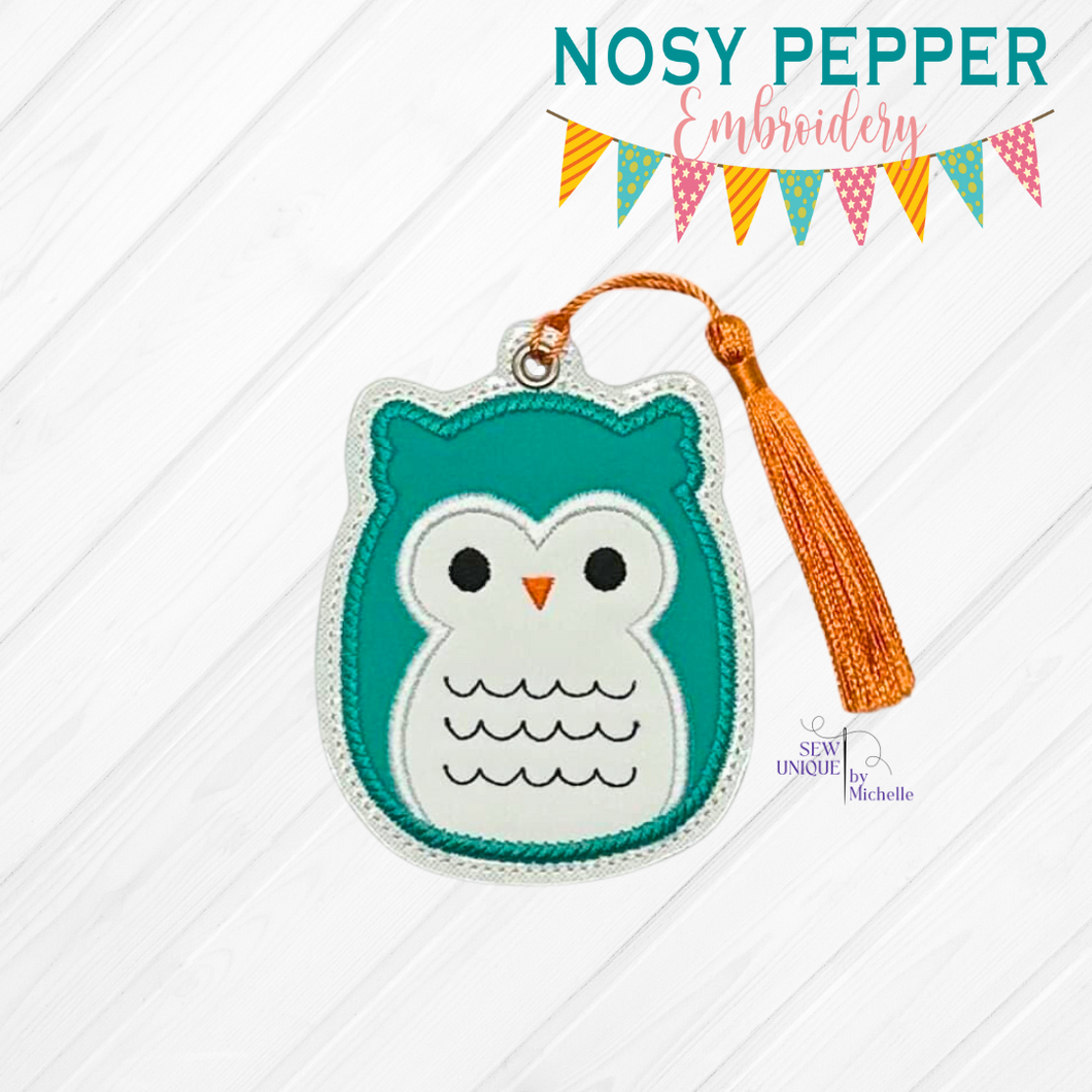 Squishy Owl Applique bookmark machine embroidery file DIGITAL DOWNLOAD