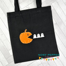 Load image into Gallery viewer, Pac Pumpkin machine embroidery design (4 sizes and 2 versions included) DIGITAL DOWNLOAD