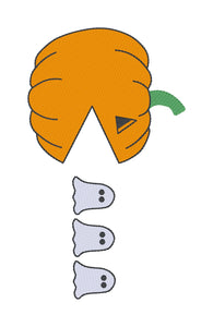 Pac Pumpkin machine embroidery design (4 sizes and 2 versions included) DIGITAL DOWNLOAD