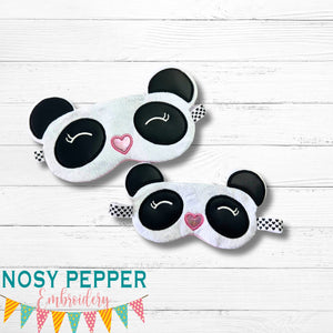 Panda Applique Sleep Mask machine embroidery design (2 sizes included) DIGITAL DOWNLOAD