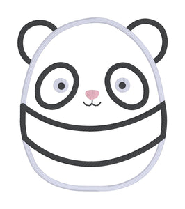 Panda applique squishy machine embroidery design (4 sizes included) DIGITAL DOWNLOAD
