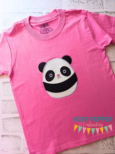 Panda applique squishy machine embroidery design (4 sizes included) DIGITAL DOWNLOAD