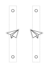Load image into Gallery viewer, Paper Plane Shoe Charm machine embroidery design single and multi files (3 versions included) DIGITAL DOWNLOAD